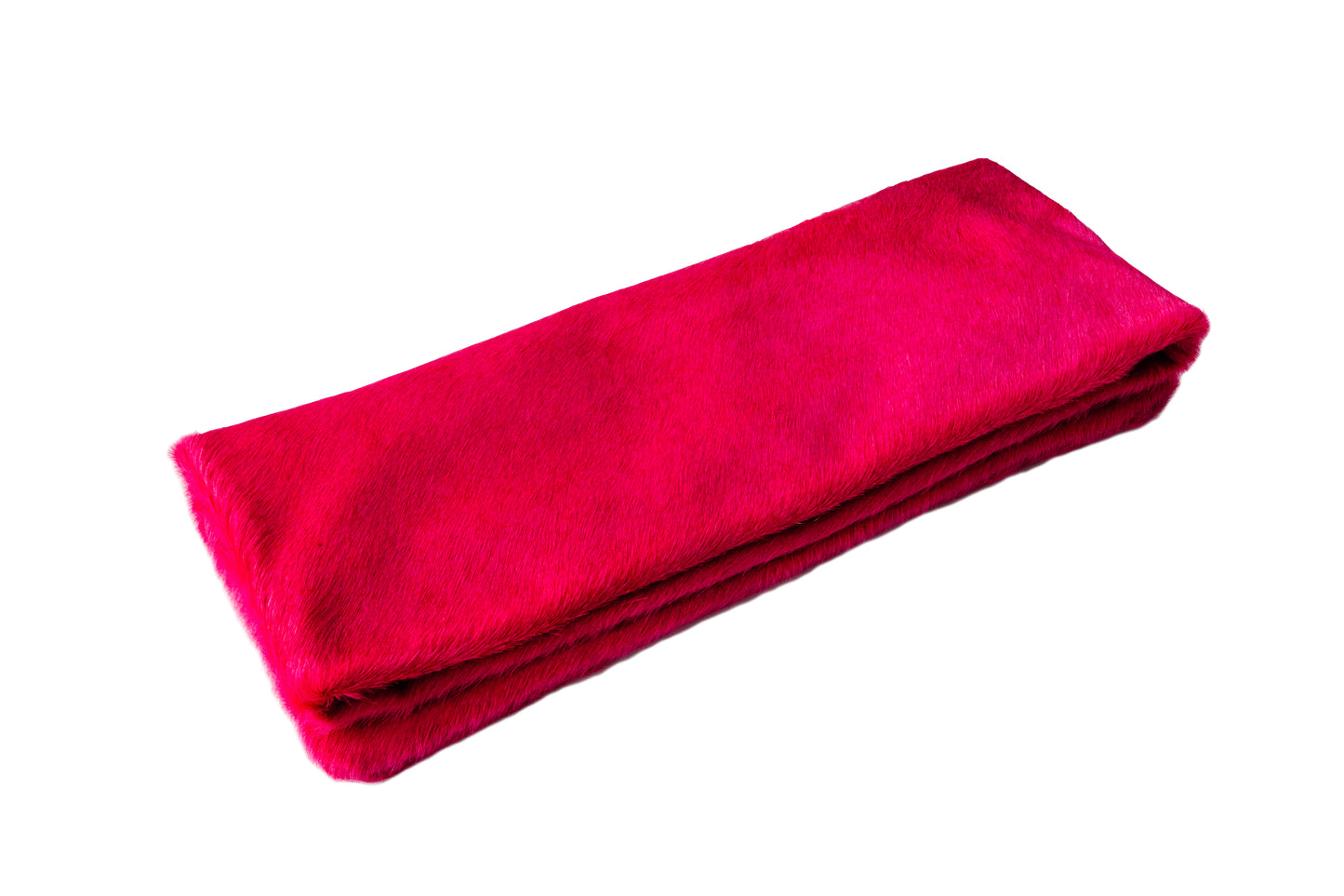 Oversized Calf Hair Clutch in Fuchsia