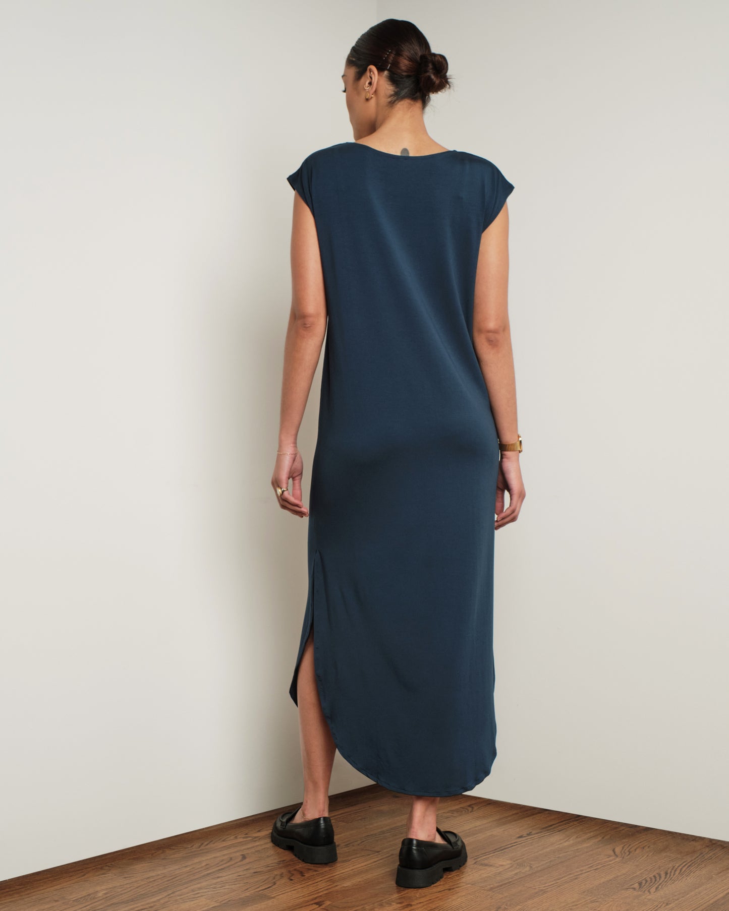 Long Easy Dress in Navy