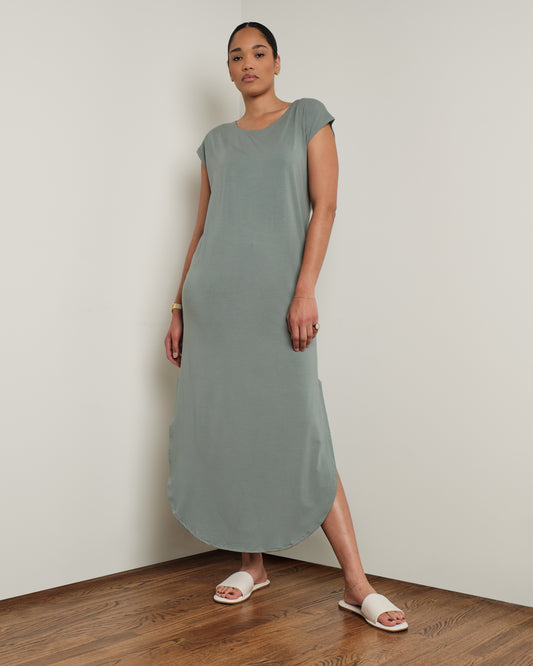 Long Easy Dress in Slate