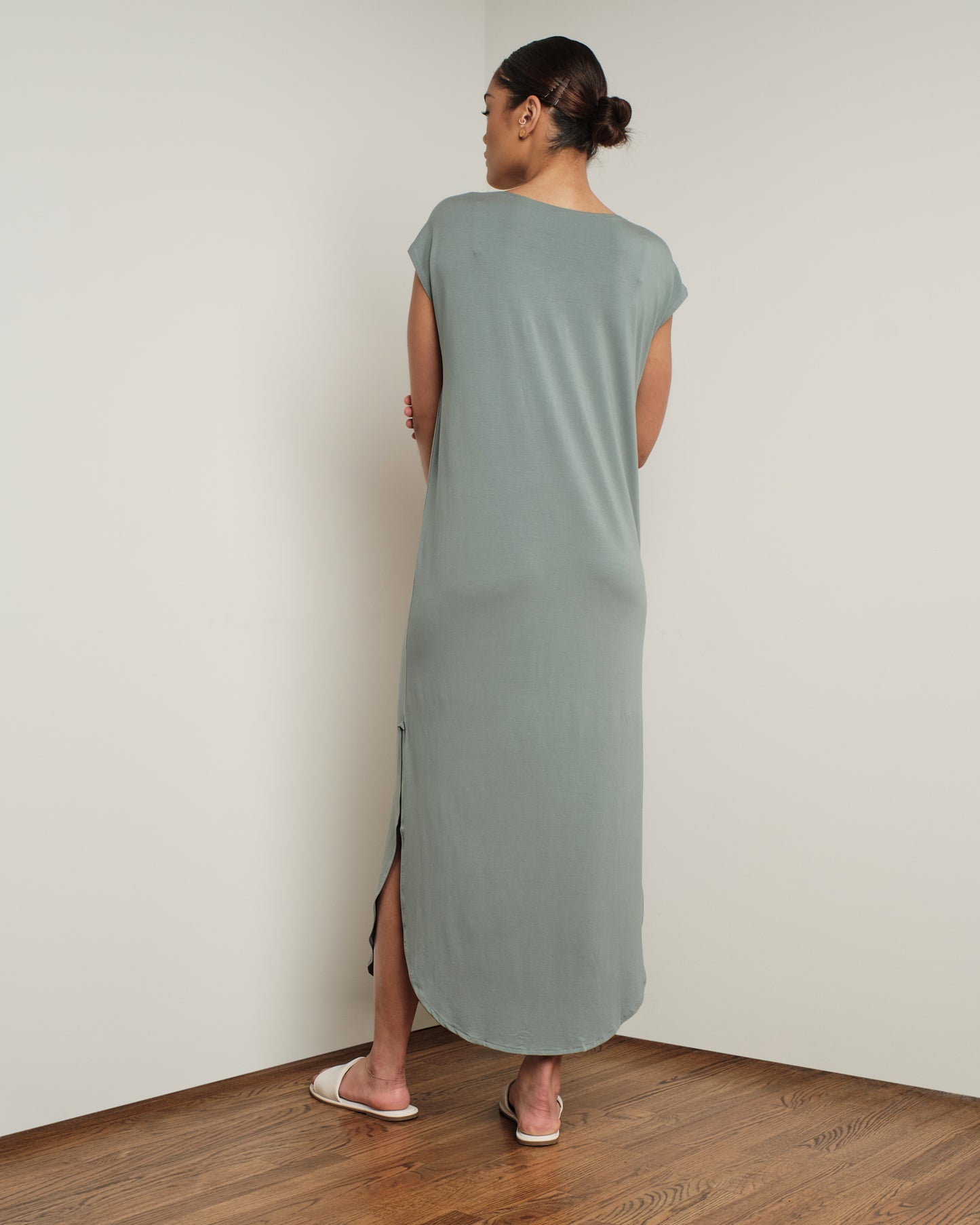 Long Easy Dress in Slate