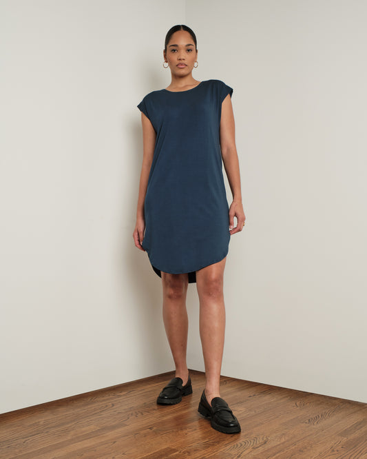Short Easy Dress in Navy