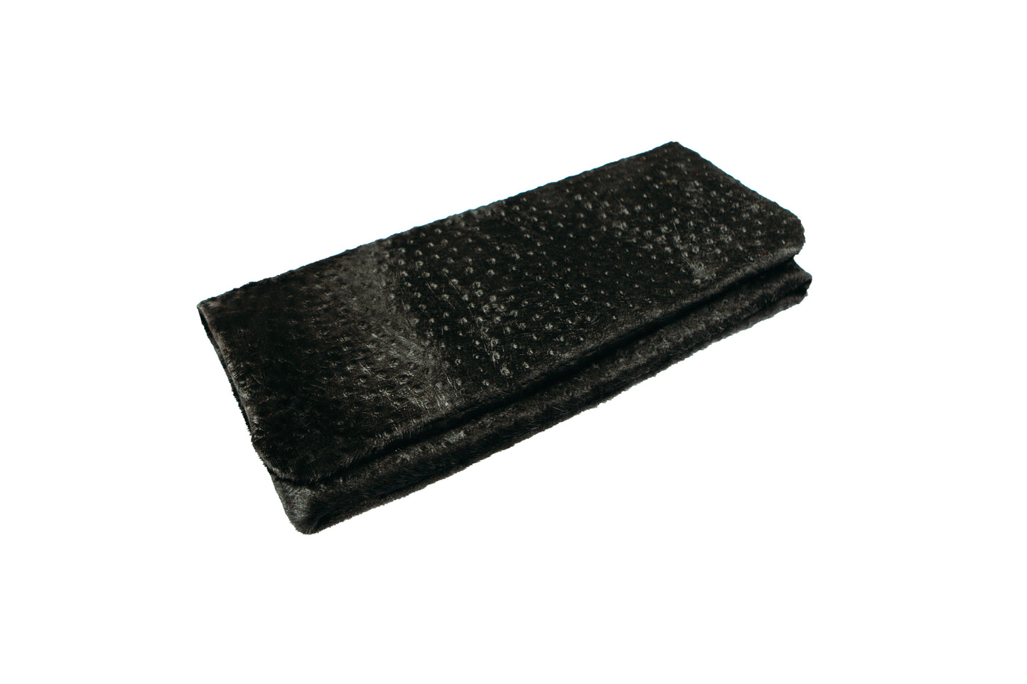 Oversized Calf Hair Clutch in Midnight