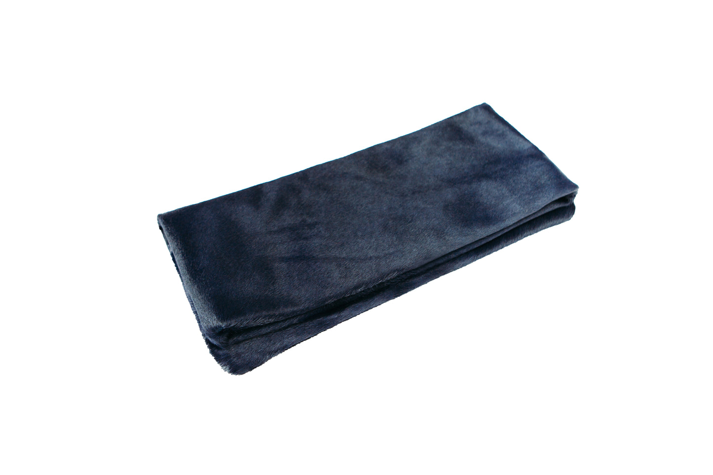 Oversized Calf Hair Clutch in Navy