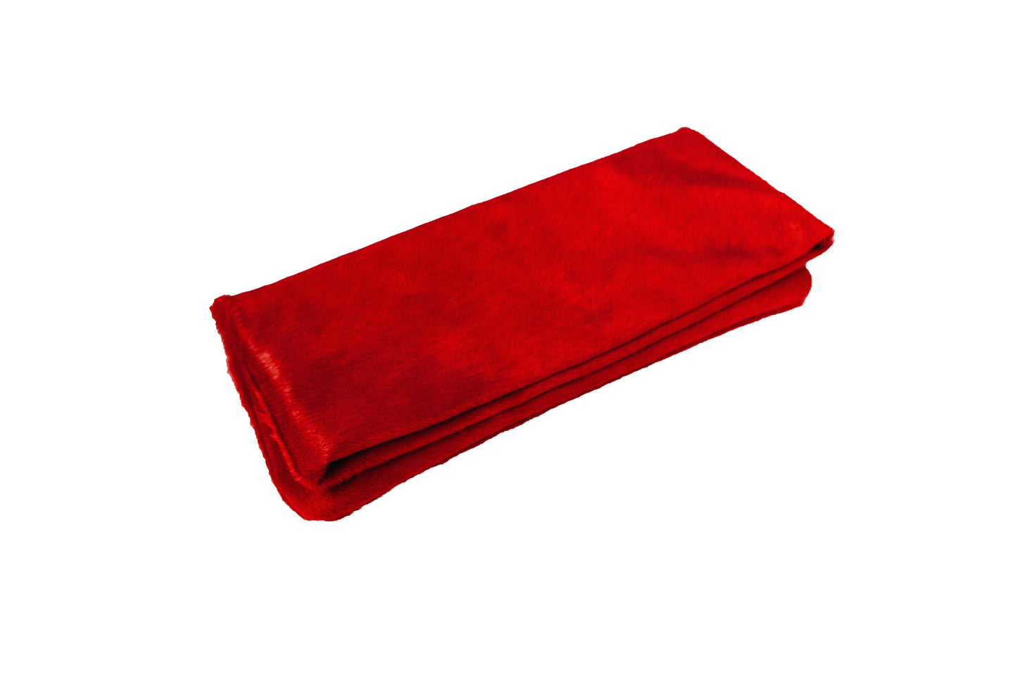 Oversized Calf Hair Clutch in Vermillion